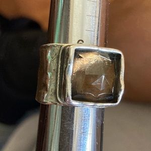 Silpada sterling silver ring brown stone